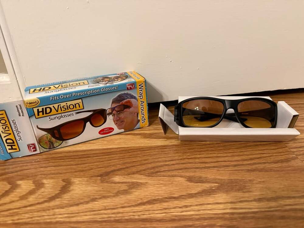 HD Vision Wrap Around Sunglasses Brown Black